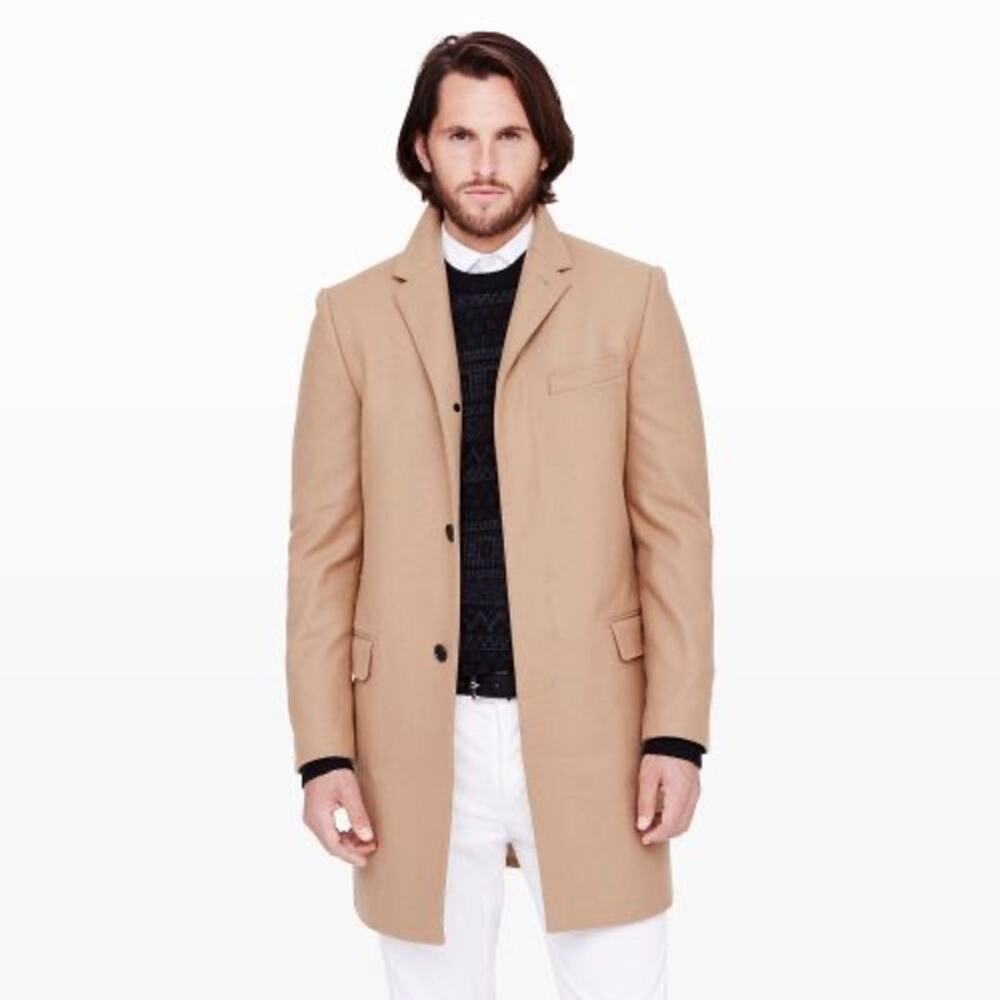 Club Monaco Men Tan 100% canvas cotton classic coat sz  M